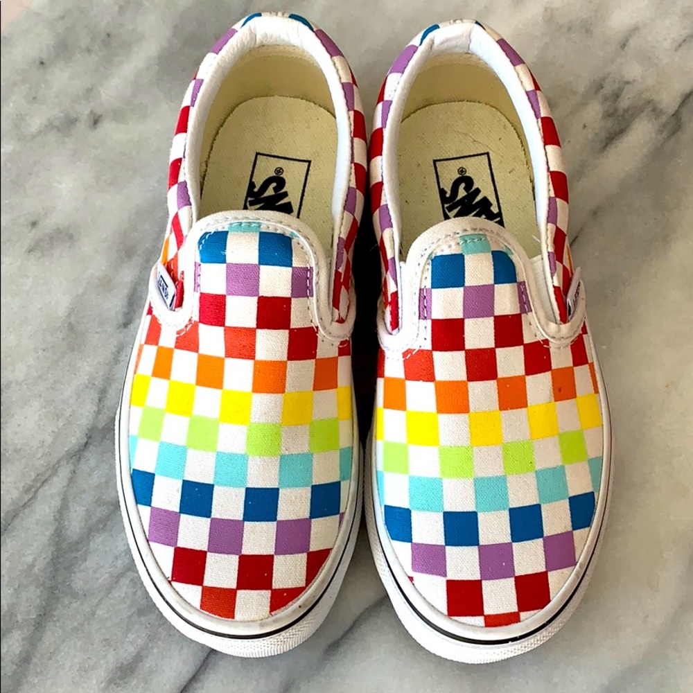 Girls Rainbow Vans Slides